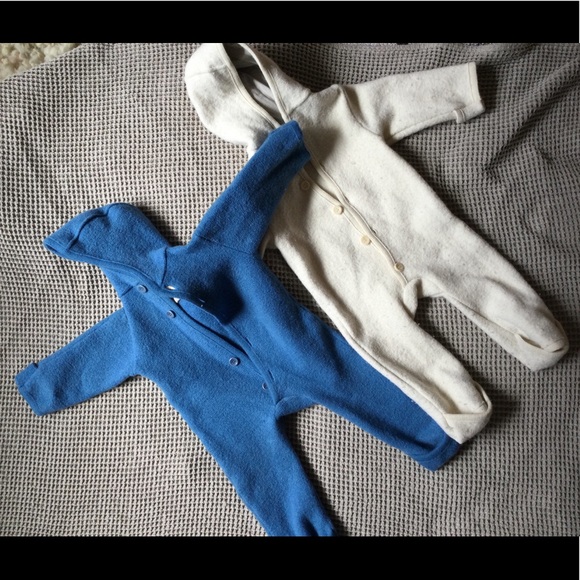 SOLD - 6/12M Disana Boiled Wool Blue Coverall - Picture 6 of 6